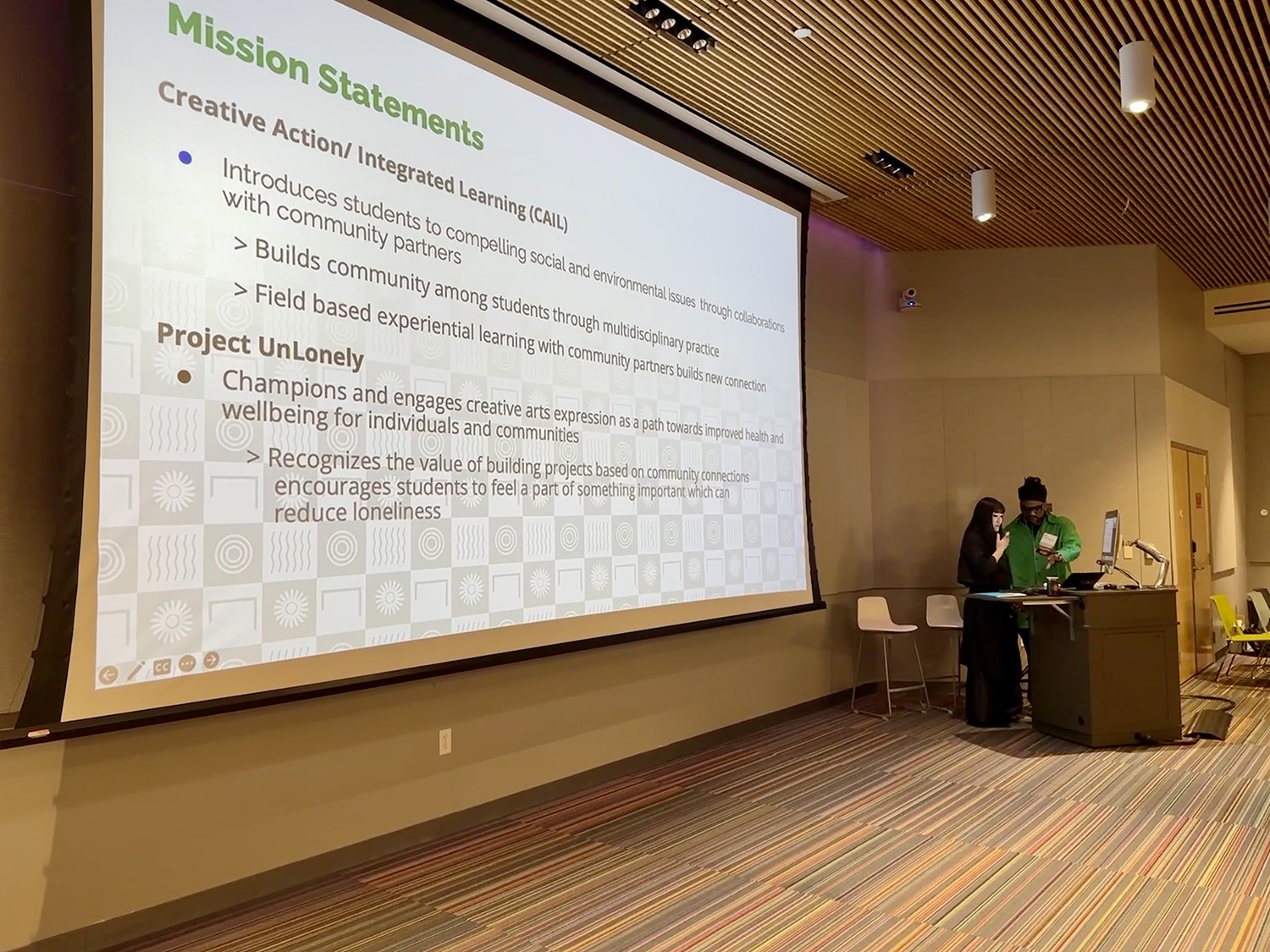 Students presenting at Otis College for the AICAD Student Success Conference